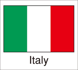 国旗シール　【Italy】　19×21mm