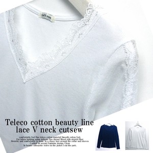 T-shirt V-Neck Cotton Cut-and-sew