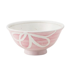 ≪受注生産≫【うららか】 ピンク  軽量反型茶碗 中 [日本製 美濃焼］