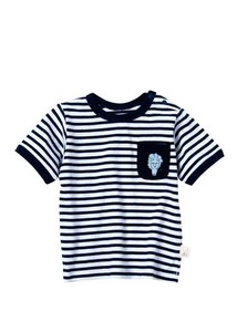 【フェアトレード】オーガニックコットンベビーライオン刺繍Tシャツ