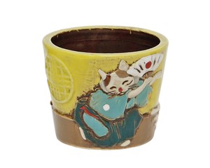 【日本デザイン】　浮世DECO　寸切り鉢　おめでた猫　☆江戸をイメージしたシリーズ