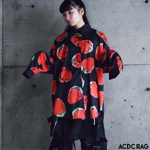 Button Shirt/Blouse Red Strawberry