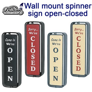 Wall mount spinner sign open-closed