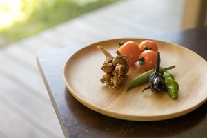 季節の野菜・おかず入れ・多種多様【定番】wooden plate/サークルプレート15cm