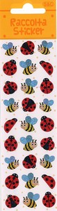 ラコルタ　ミニステッカー　Honey bee＆ Ladybug　ミツバチとテントウムシ　キラキラ　ホログラム