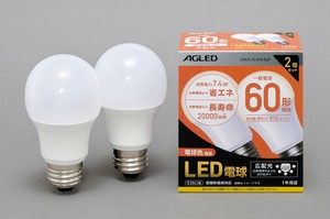 【アイリスオーヤマ　照明　LED電球】　LED電球 E26 広配光タイプ 2個セット 電球色 60形相当（810lm）