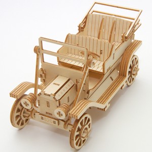 木製パズル　ki-gu-mi　クラシックカー　スマホスタンド