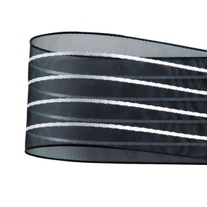 Organdie Ribbon Stripe black Organdy 35mm