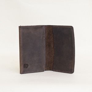 Business Card Case Brown Cattle Leather Pocket Ladies Men's