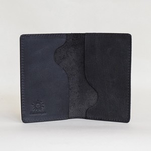 牛革 薄型 2ポケット名刺入れケース (Black) メンズ レディース ビジネス カードケース ブラック