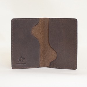 Business Card Case Brown Cattle Leather Pocket Ladies' Men's