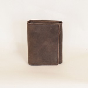 オールレザー2つ折り財布 （Brown) 大容量 牛革 シンプル メンズ レディース ブラウン