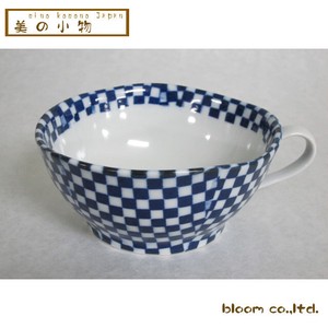 Mino ware Soup Bowl Checkered Made in Japan
