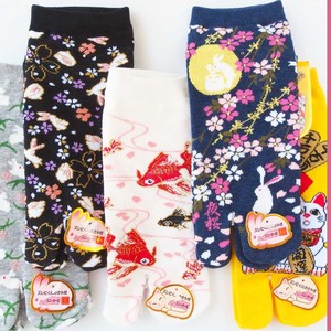 Ankle Socks Series MANEKINEKO Rabbit Tabi Socks Ladies' Japanese Pattern