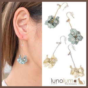 Pierced Earringss Pearl Flower sliver Ladies'