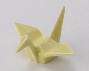 折鶴（黄）　箸置き　　【日本製　美濃焼】