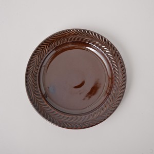 Hasami ware Main Plate Brown Rosemary Made in Japan