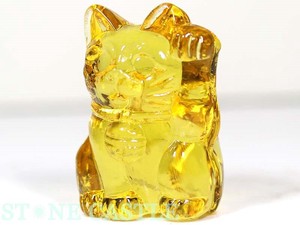 【彫刻置物】招き猫 クリスタルガラス (小) 各色