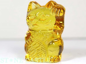 【彫刻置物】招き猫 クリスタルガラス (大) 各色