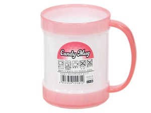 【食洗機使用可能なマグカップです】キャンディマグ　ピンク