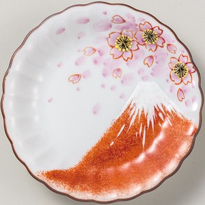Kutani ware Small Plate Sakura-fuji 3.5-go