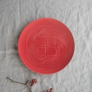 Mino ware Main Plate Red M Made in Japan