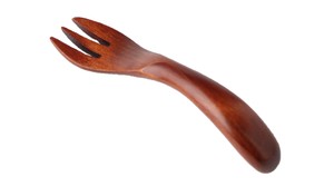 小さなお子様でも持ちやすいかたち【木製】【定番】wooden cutlery/　キッズフォークスリ漆