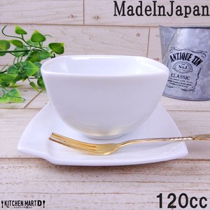 Japanese Teacup White For Guests Saucer Miyama 120cc