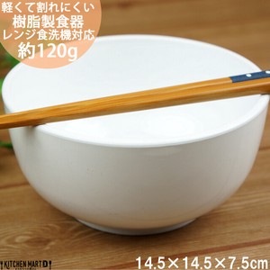 子供 食器 14.5cm 中丼/ホワイト【白/軽量/軽い/日本製/PET樹脂/樹脂製/離乳食 食器】