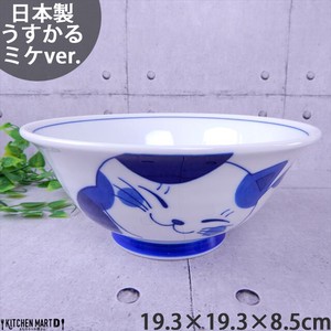 Mino ware Donburi Bowl Cat Pottery Ramen Bowl M Made in Japan