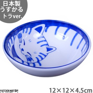 Mino ware Donburi Bowl Cat Pottery Tiger 12cm Made in Japan