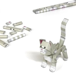 【PIPEROID】白猫【デザイン/雑貨/お土産/置物/紙製品/猫/ホビー】