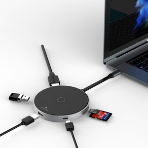 USB-Cハブ ワイヤレス充電器 Hacray 7in1 USB-C Hub + Qi Wireless Charger