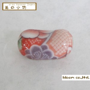 【長期欠品中】美の小物　長玉　箸置　紅そめ　美濃焼　日本製