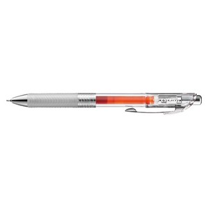ぺんてる 限定デザイン ノック式ボールペン エナージェル インフリー クリア軸 0.5mm オレンジ BLN75TL-F