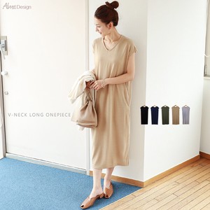 Casual Dress V-Neck French Sleeve One-piece Dress
