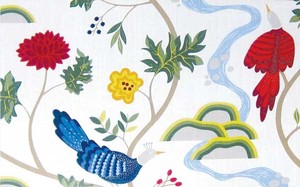 特価(セール品) ファブリック　北欧アート scandinavian fabric panel boras　Birdland　WH-L