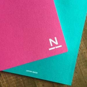 ノンブルノート「N」（#03ホットピンク×ピーコックグリーン）Nombre Notebook N