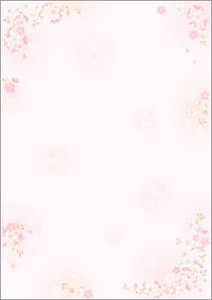 【OA対応　A4・はがき和柄用紙】　枝桜