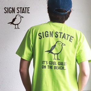 SIGN STATE ヘビーボディ Cool Gulls バックプリント Tシャツ サインステート