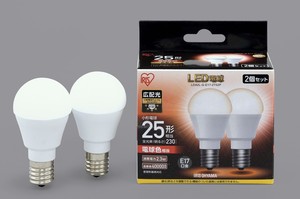 【アイリスオーヤマ　照明　LED電球】　LED電球　E17　広配光タイプ 2個セット　25形　昼白色・電球色相当