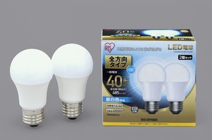 【アイリスオーヤマ　照明　LED電球】　LED電球 E26 2P 全方向タイプ 昼白色 40形相当（485lm）