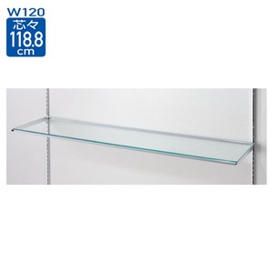 10R ガラス棚セットW120cm インハングタイプ ガラス5mm厚