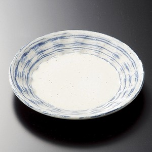 しのぎ型青刷毛目 4.5皿　14×2.3cm