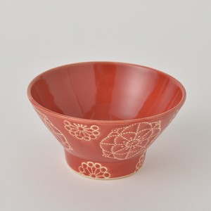 Hasami ware Rice Bowl Red Stitch Made in Japan