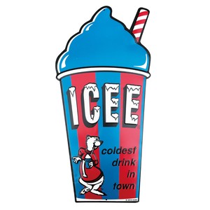 エンボス看板【ICEE CUP BLUE】プレート サイン アメリカン雑貨