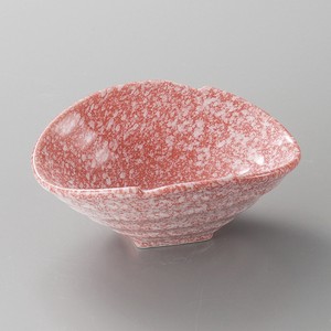 柿釉白吹変形小鉢　14.8×11×6.5cm日本製 美濃焼