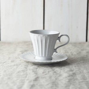 シュシュ・グレース コーヒーカップ&ソーサー ラスティックホワイト(段)[日本製/美濃焼/洋食器]