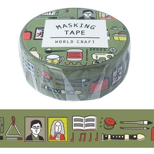 DECOLE Washi Tape Washi Tape Stationery M Retro Sound, Book, Drawing, House