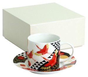 Mino ware Cup & Saucer Set Gift Crane